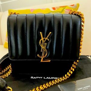Saint Laurent Medium Vicky Bag Lambskin Leather